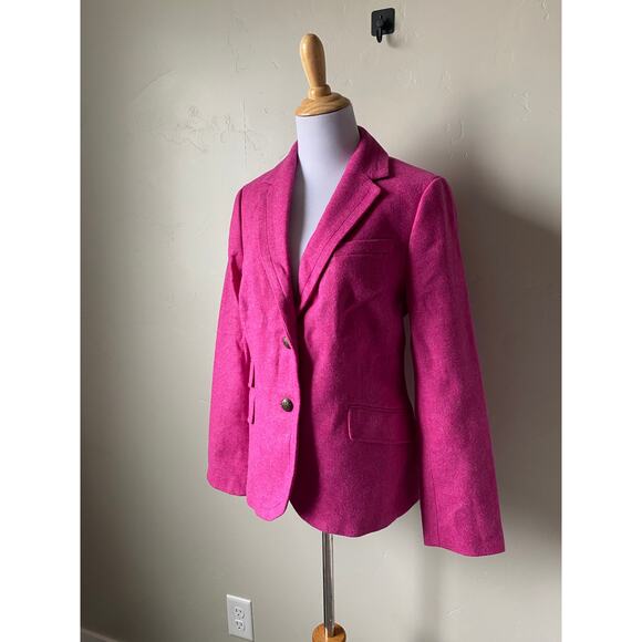 NWT Talbots Pink Wool Blend 2 Crested Button Lined Career Blazer Jacket Sz 12 - Picture 4 of 13